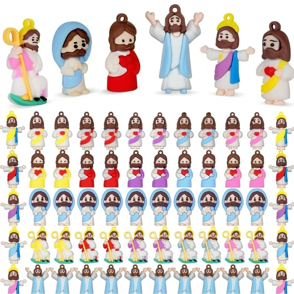 60 Mini Jesus Figurines Bulk NIB Sunday School Gifts Baptism Church Party Favors